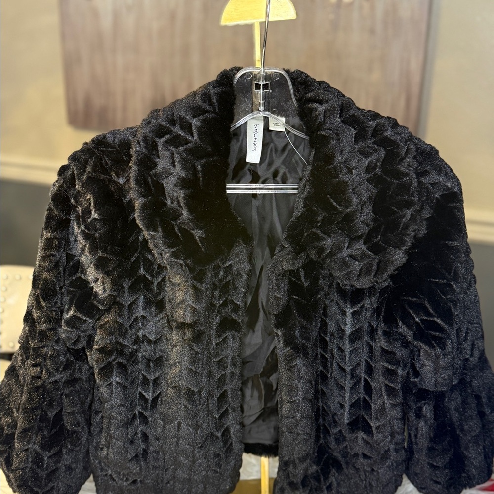 Tacera Dark Textured Teddy Jacket-New - Picture 2 of 12